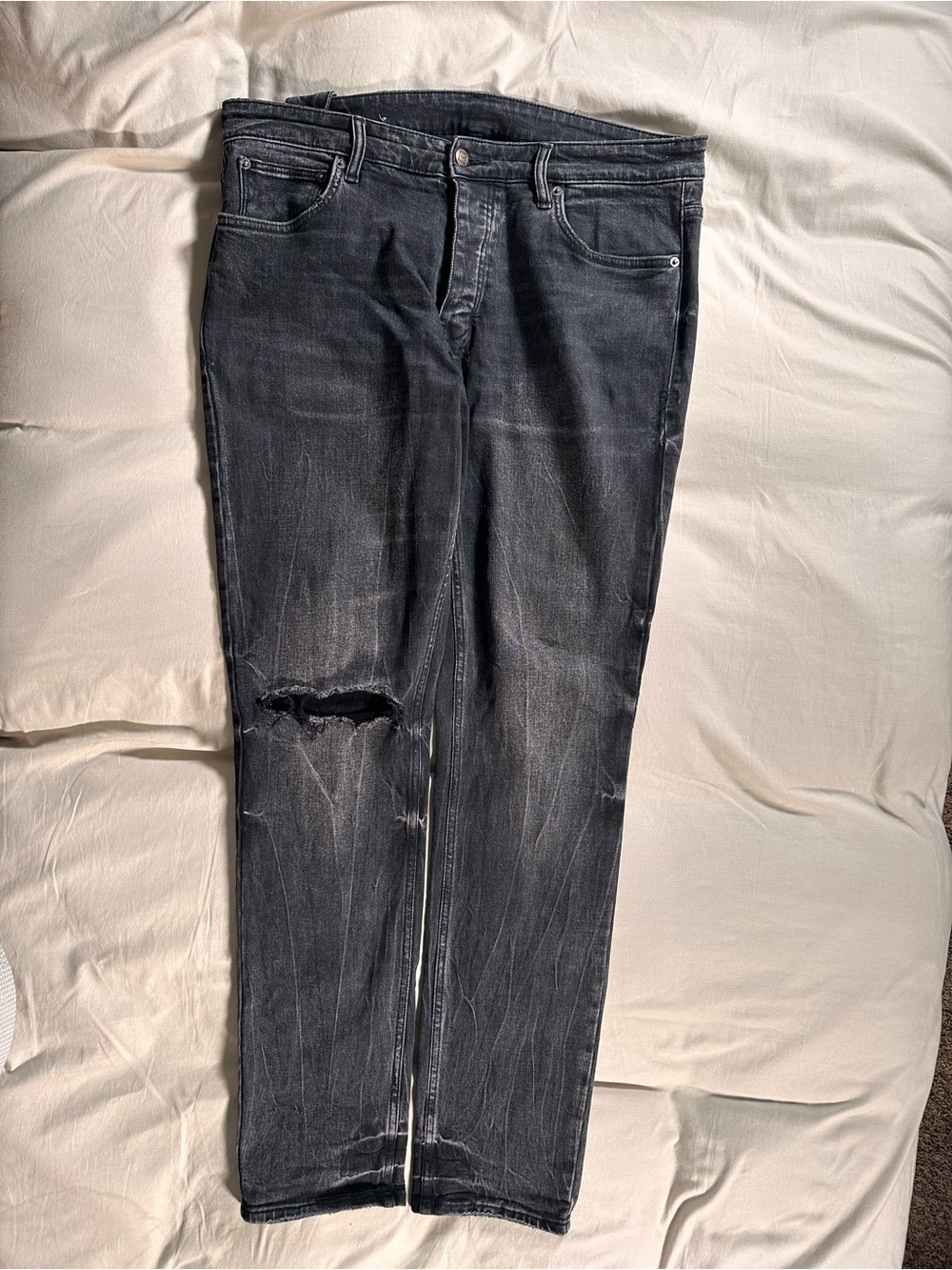 Ksubi Chitch Disrupt 001 Black Denim Skinny Jeans 36 Fits 38x31 Embroidered Y2K
